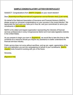 Sample Emails & Tweets for Newly Elected Members of Congress