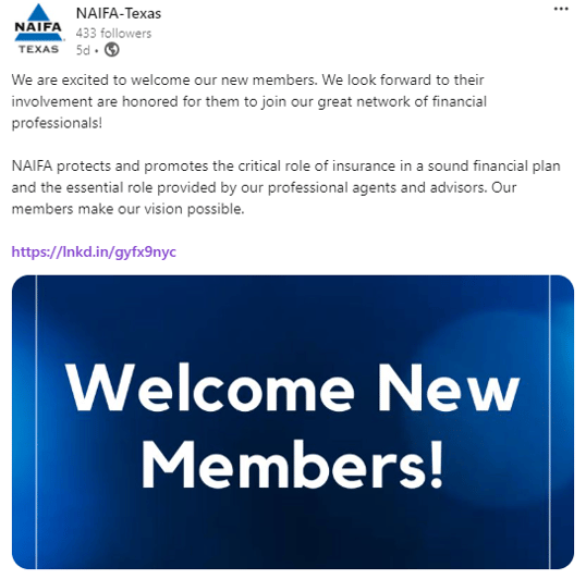 NAIFA-Texas August New Members