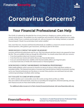 financial security-Cornovirus concerns